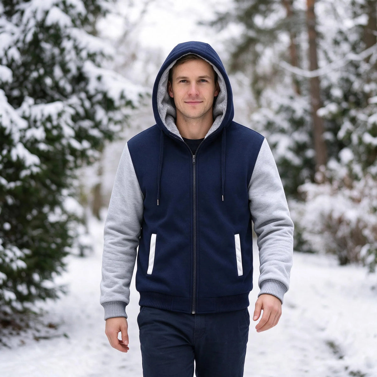 Gefütterte Winterjacke Mit Kapuze