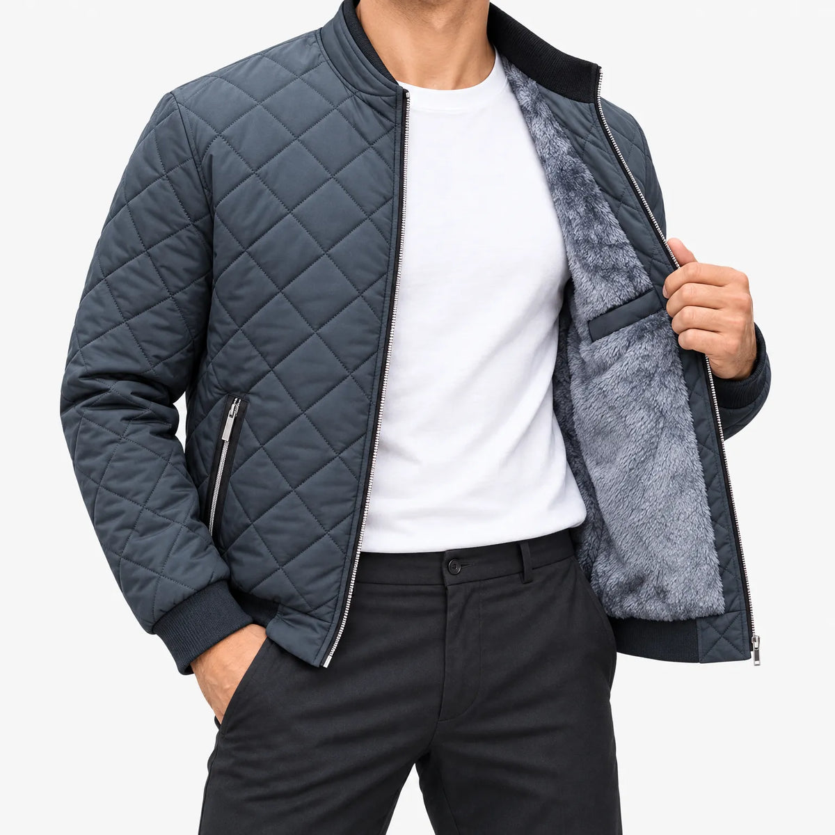 Gefütterte Winterjacke Mit Reißverschluss