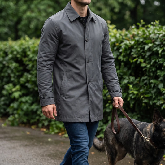Gerader Trenchcoat Mit Schrägen Seitentaschen