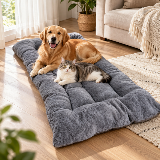 Großes Gestepptes Hundebett Mit Wendefunktion