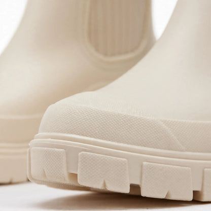 Halbhohe Regenstiefel Mit Elastischem Einsatz