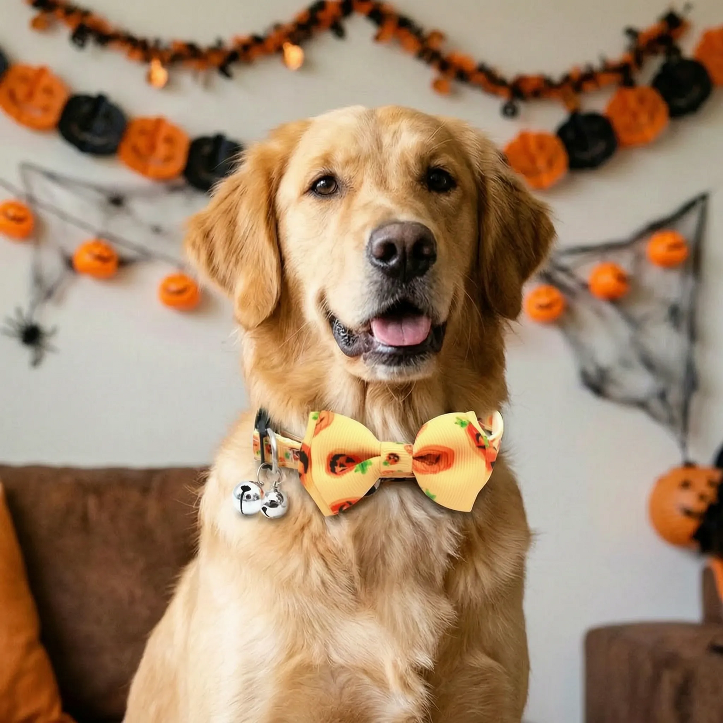 Halloween Hundehalsband mit Fliege und Glocke für Hunde