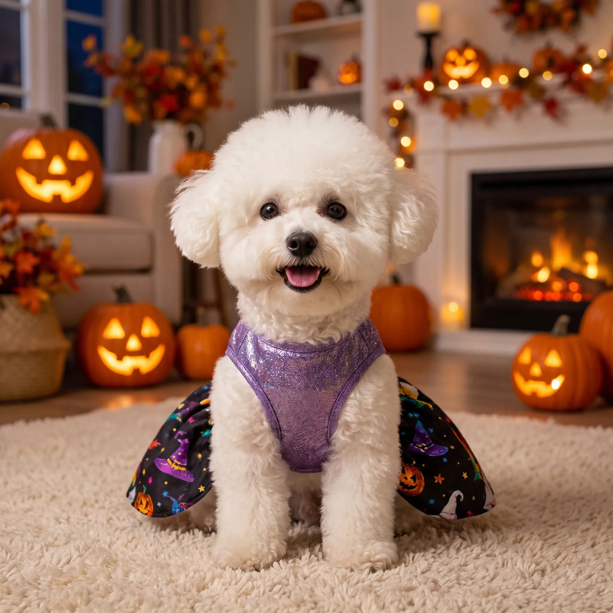 Halloween Hundekostüm Glitzerkleid mit Rock für kleine Hunde