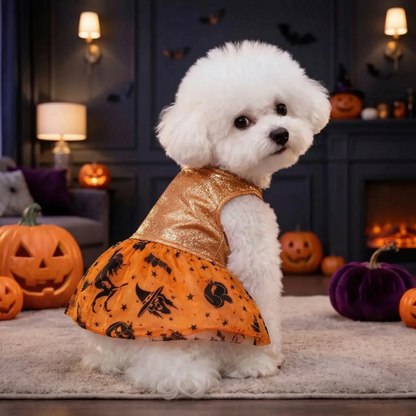 Halloween Hundekostüm Glitzerkleid mit Rock für kleine Hunde