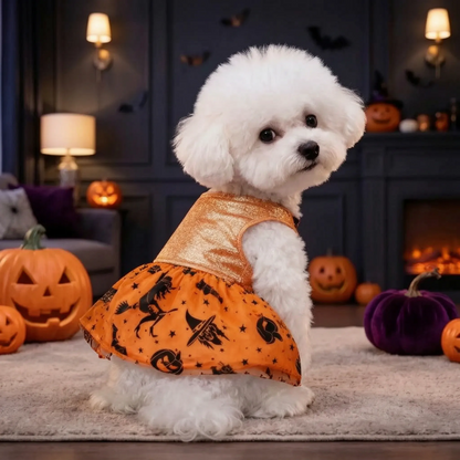 Halloween Hundekostüm Glitzerkleid mit Rock für kleine Hunde