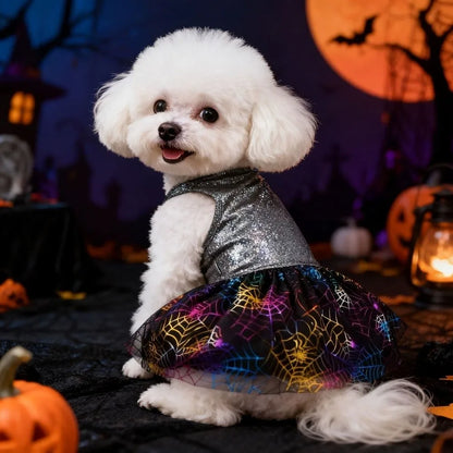 Halloween Hundekostüm Glitzerkleid mit Rock für kleine Hunde