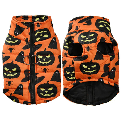 Halloween Hundemantel Gefüttert mit Halloween Motiven für Hunde