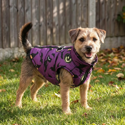 Halloween Hundemantel Gefüttert mit Halloween Motiven für Hunde