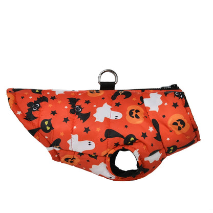 Halloween Hundemantel Gefüttert mit Halloween Motiven für Hunde