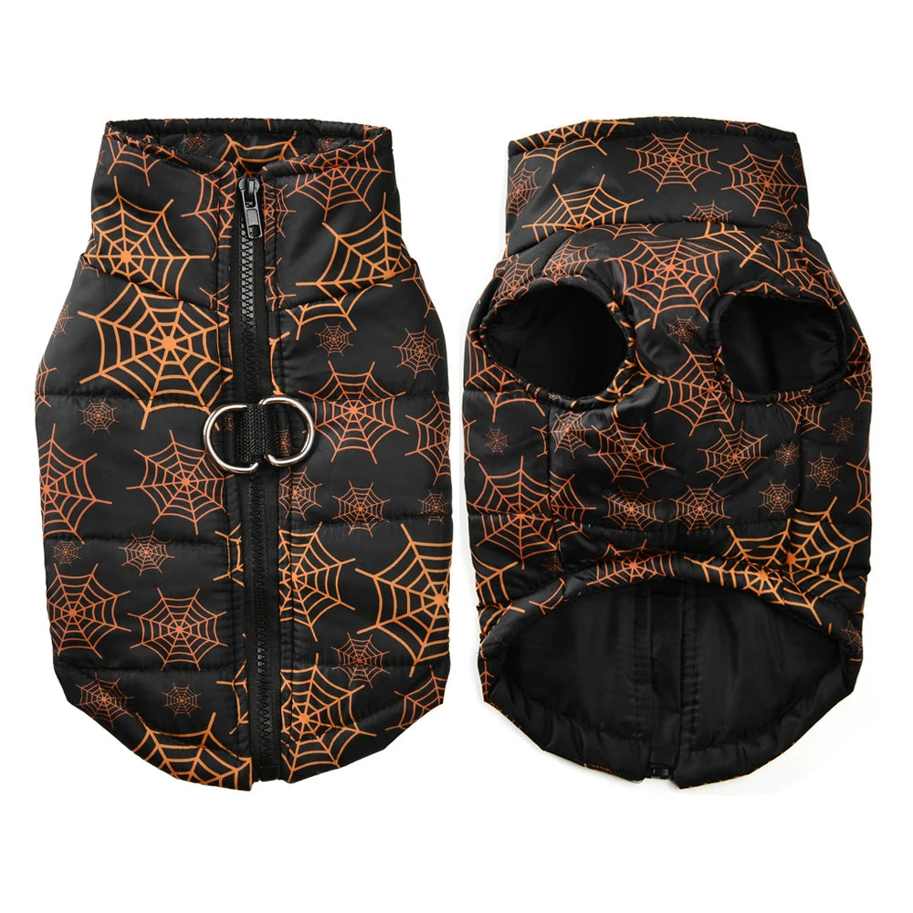 Halloween Hundemantel Gefüttert mit Halloween Motiven für Hunde