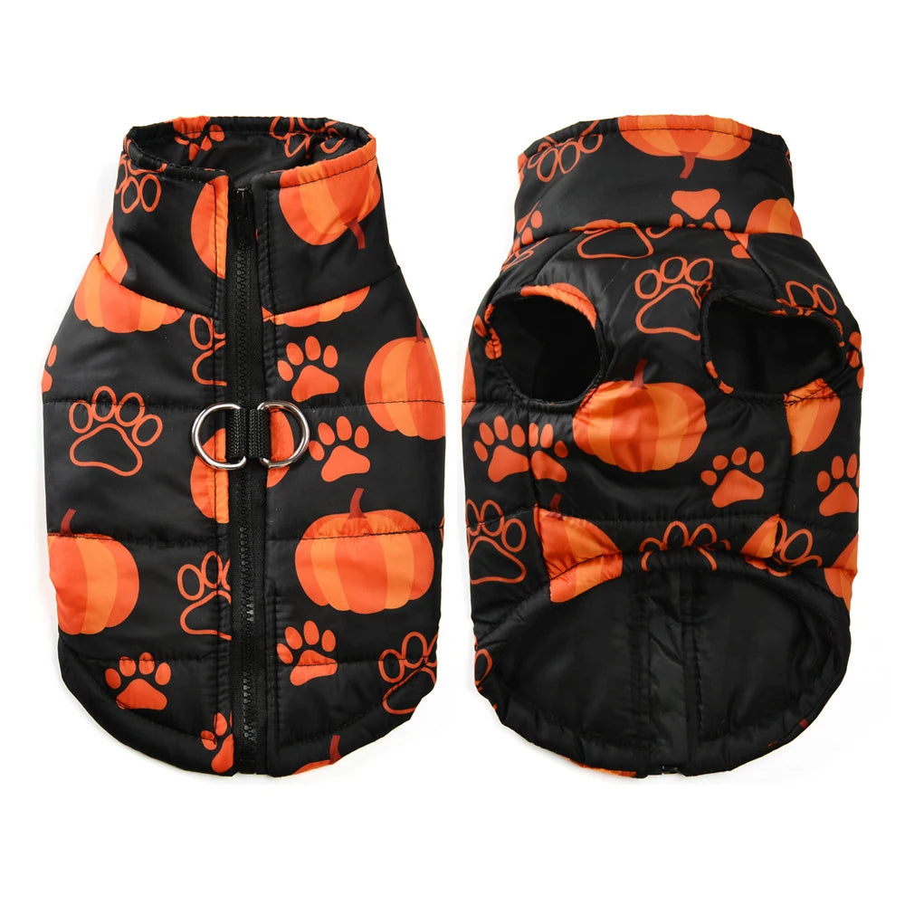 Halloween Hundemantel Gefüttert mit Halloween Motiven für Hunde