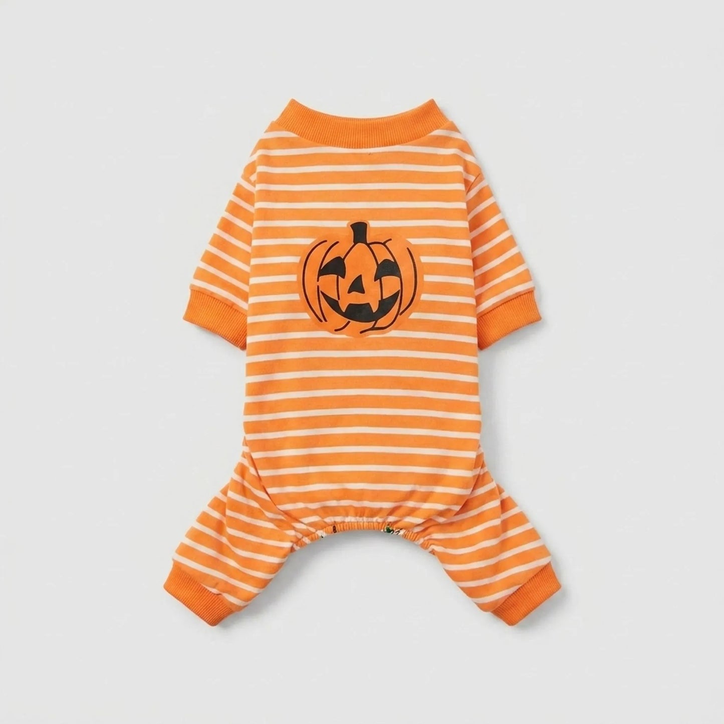 Halloween Hundepyjama Kürbis Gestreift für Hunde