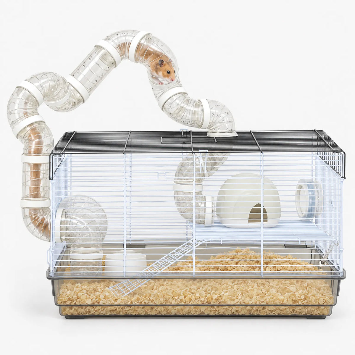 Hamsterkäfig Mit Röhrensystem Erhöhter Ebene