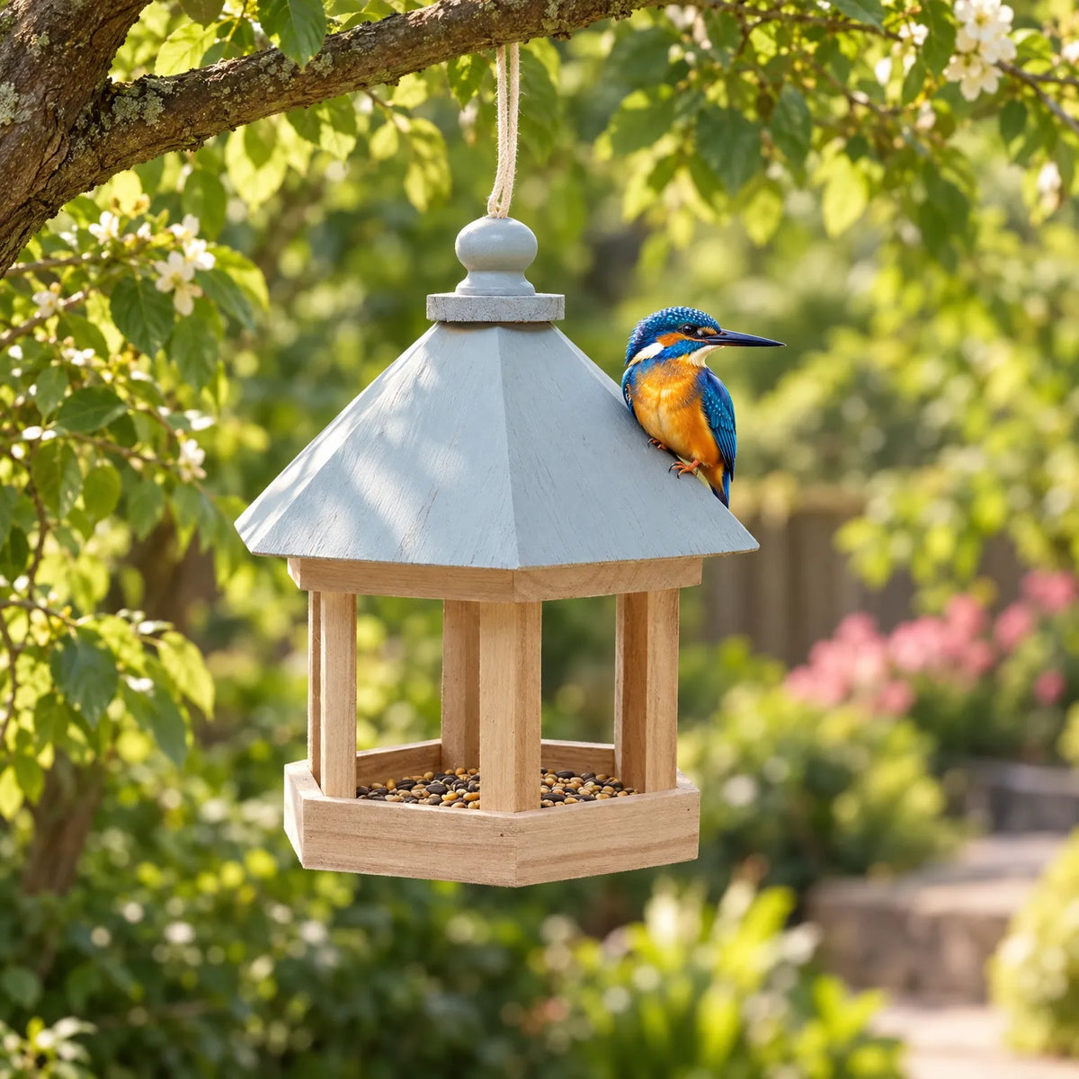 Hängendes Vogelfutterhaus Im Pavillon Design