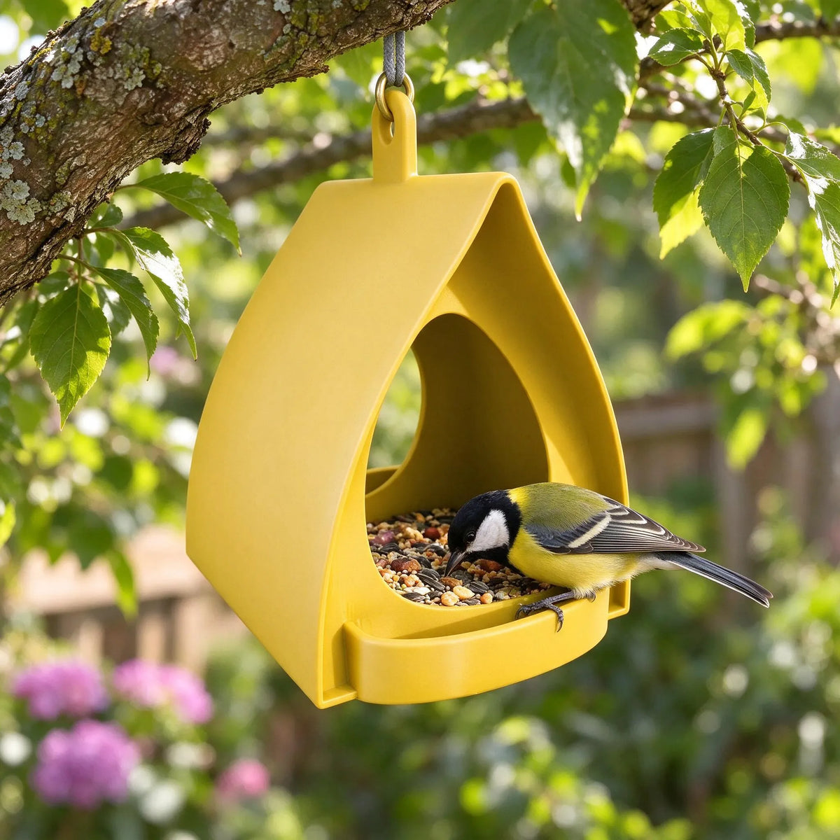 Hängendes Vogelfutterhaus In Kompakter Häuschenform