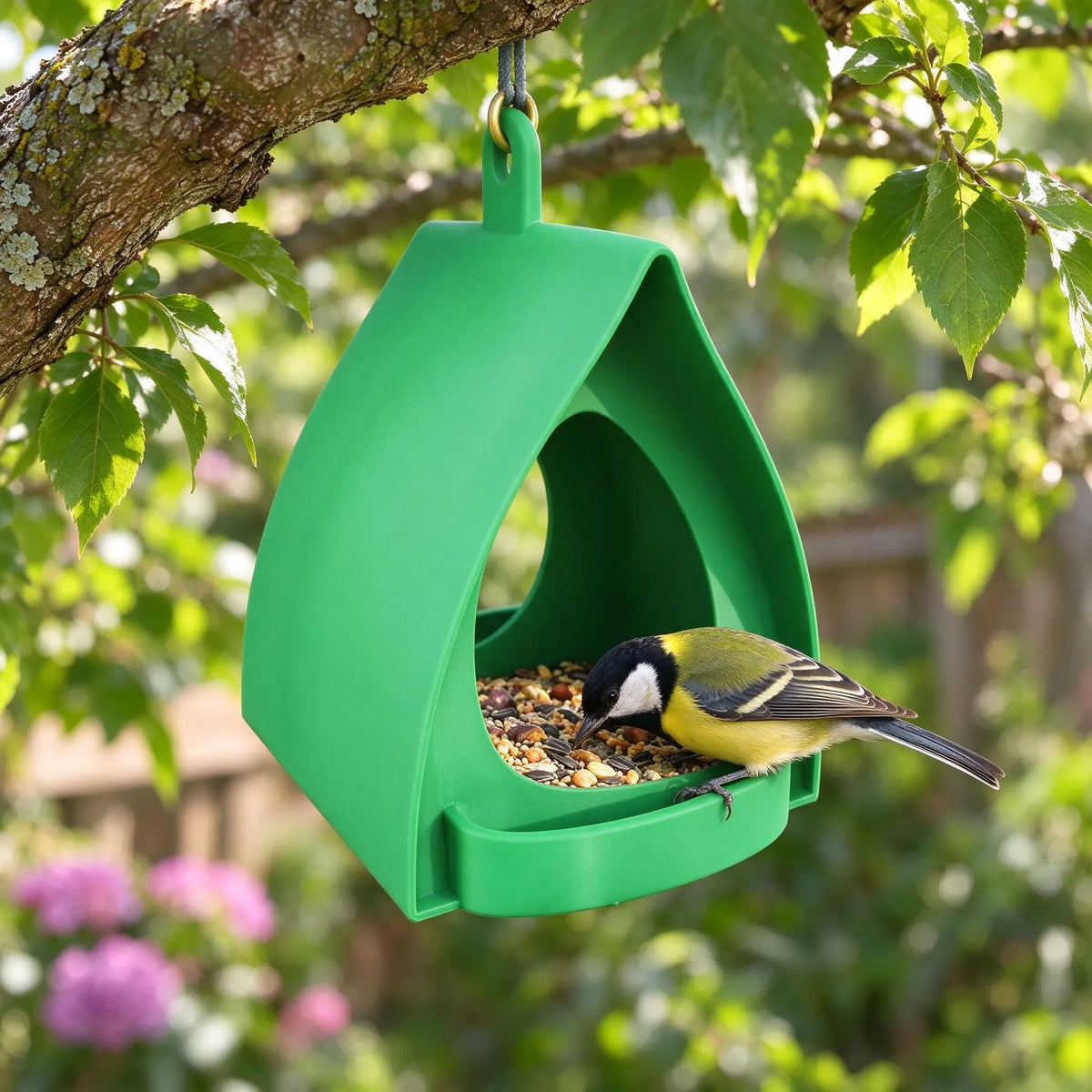 Hängendes Vogelfutterhaus In Kompakter Häuschenform