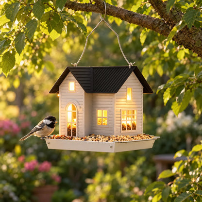 Hängendes Vogelfutterhaus Mit Integrierter Beleuchtung