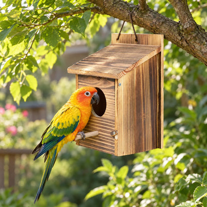 Hängendes Vogelhaus Mit Sitzstange