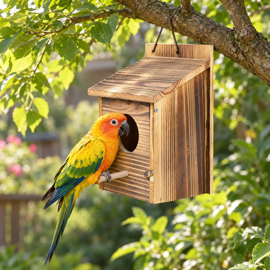 Hängendes Vogelhaus Mit Sitzstange