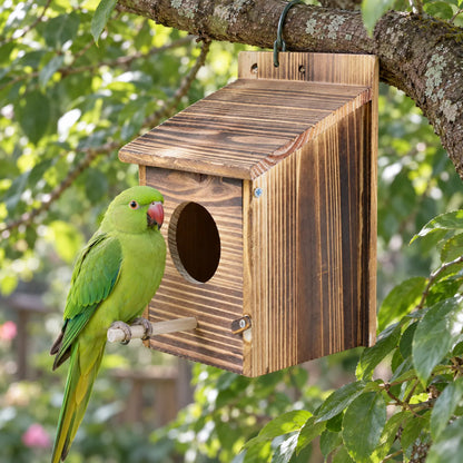 Hängendes Vogelhaus Mit Sitzstange