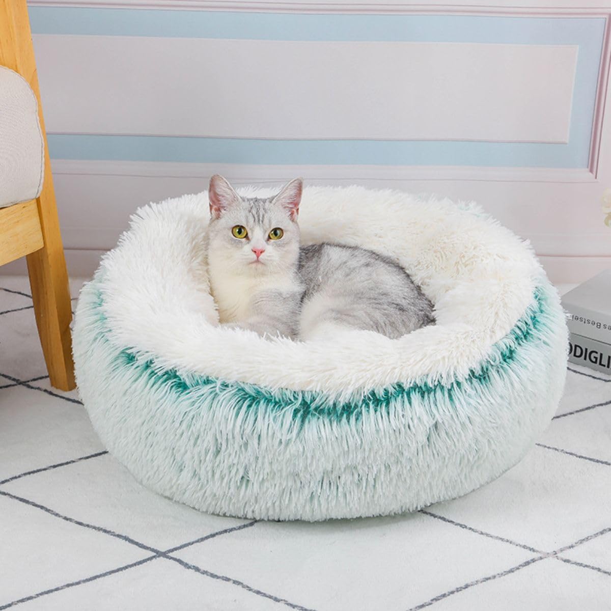 Haustierbett mit warmer Plüsch Nestform für Wintertage | Solara