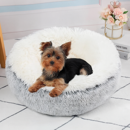 Haustierbett mit warmer Plüsch Nestform für Wintertage | Solara