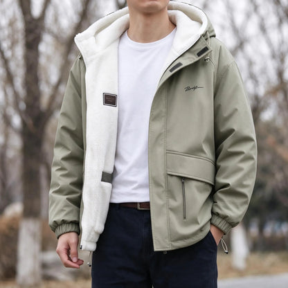Herren Kapuzenjacke Mit Fleecefutter Für Kalte Tage