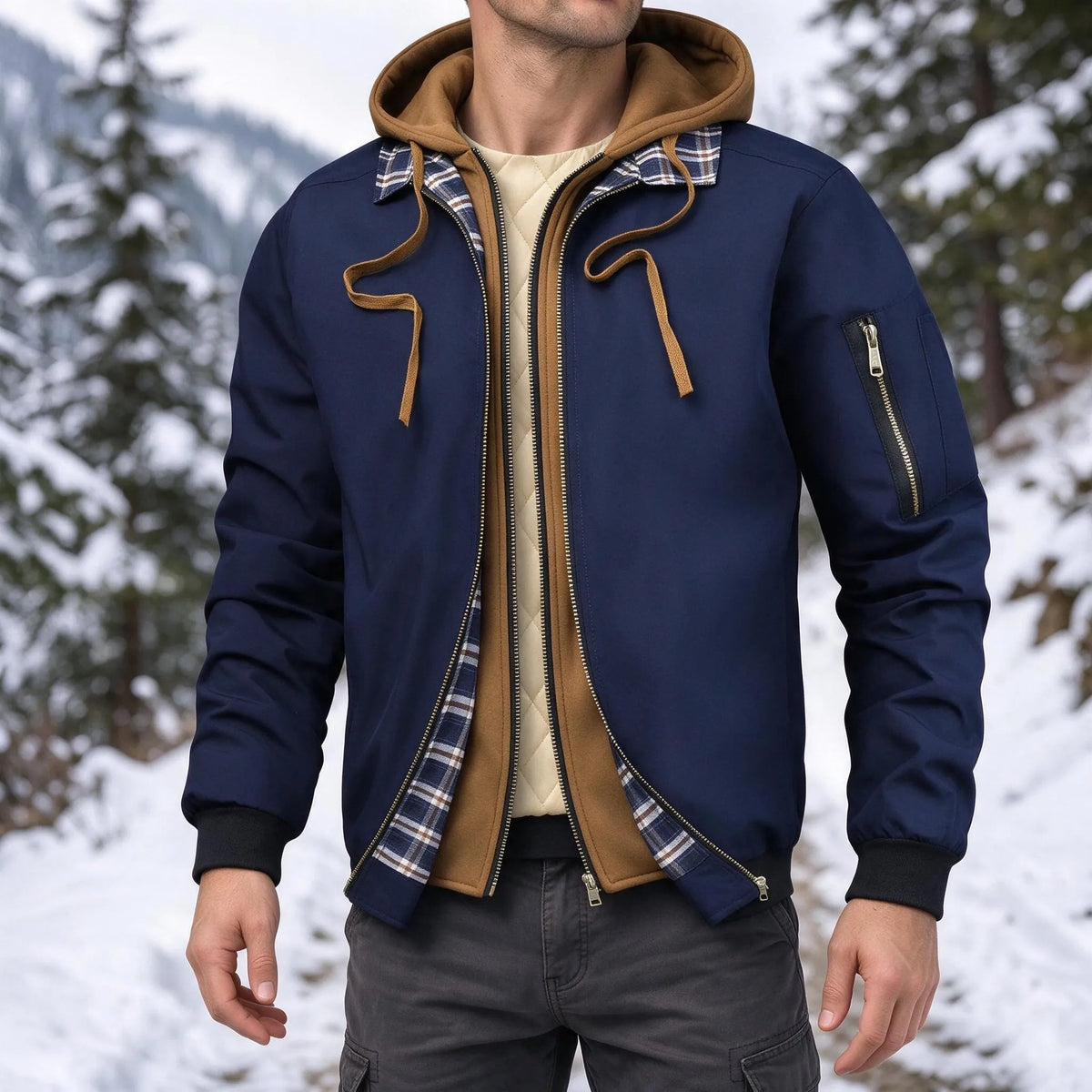 Herren Kapuzenjacke Mit Reißverschluss