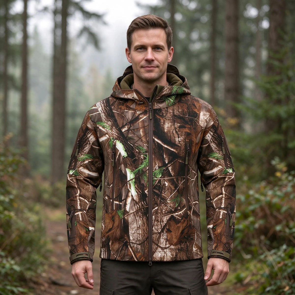 Herren Softshelljacke Mit Kapuze Und Fleecefutter