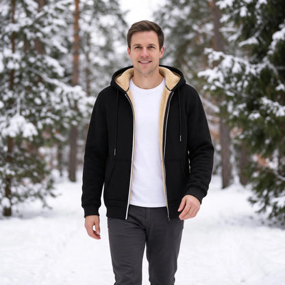 Herren Winterjacke Mit Kapuze Und Reißverschluss