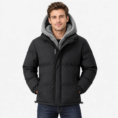 Herren Winterjacke Mit Kapuze Und Taschen