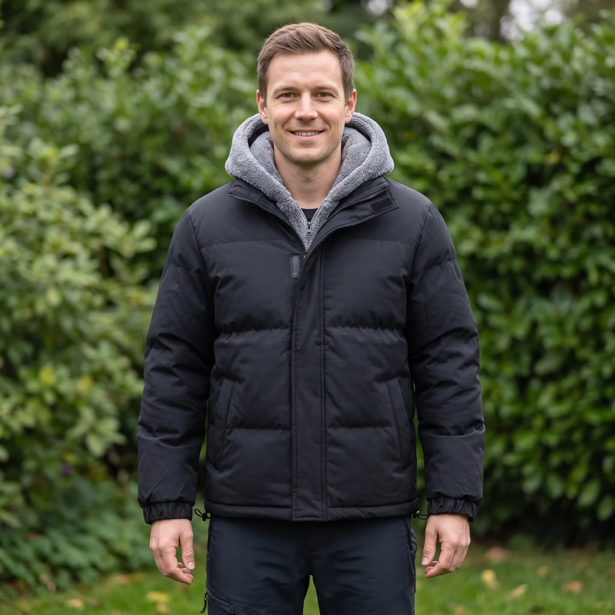 Herren Winterjacke Mit Kapuze Und Taschen