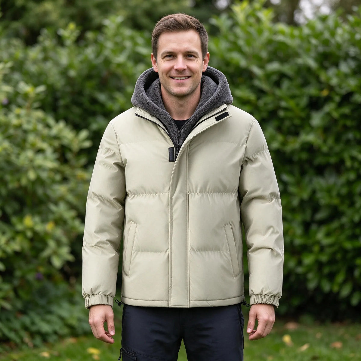 Herren Winterjacke Mit Kapuze Und Taschen