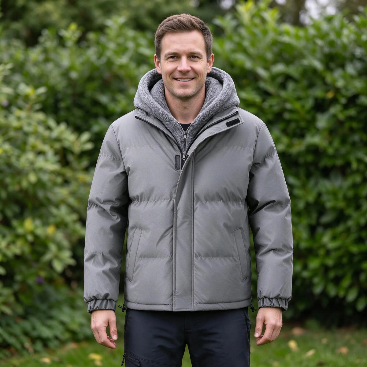 Herren Winterjacke Mit Kapuze Und Taschen
