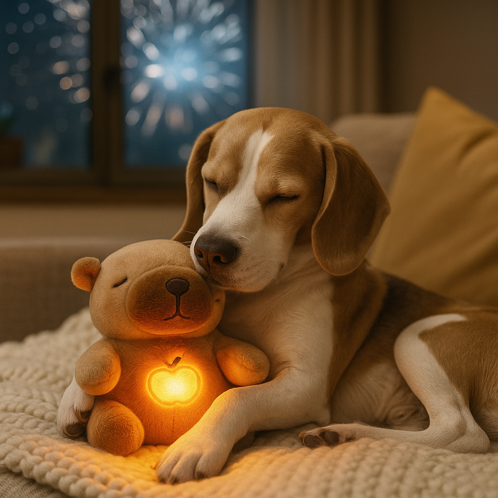 Hunde Kuscheltier mit Atem und Licht bei lauten Geräuschen | Finni