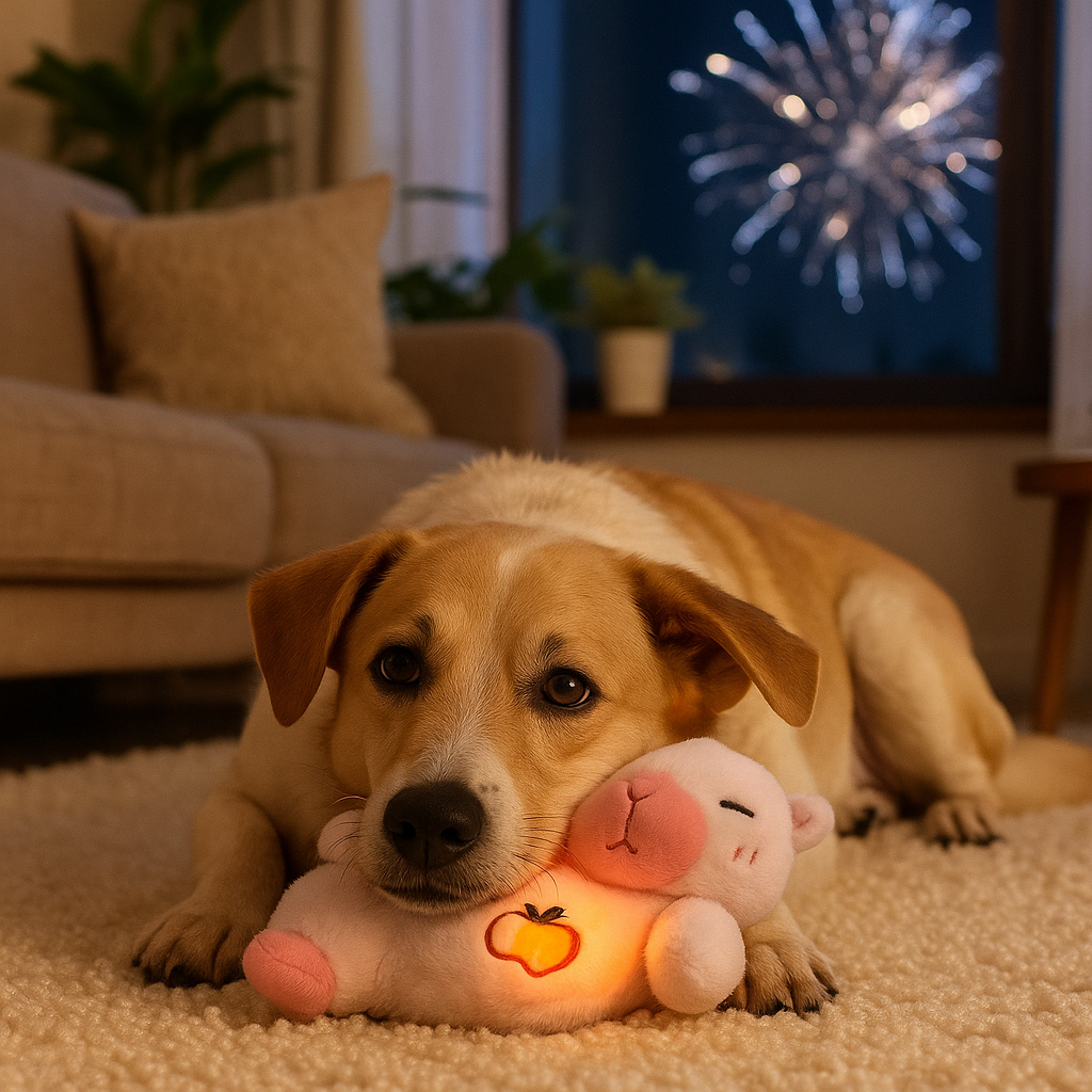 Hunde Kuscheltier mit Atem und Licht bei lauten Geräuschen | Finni
