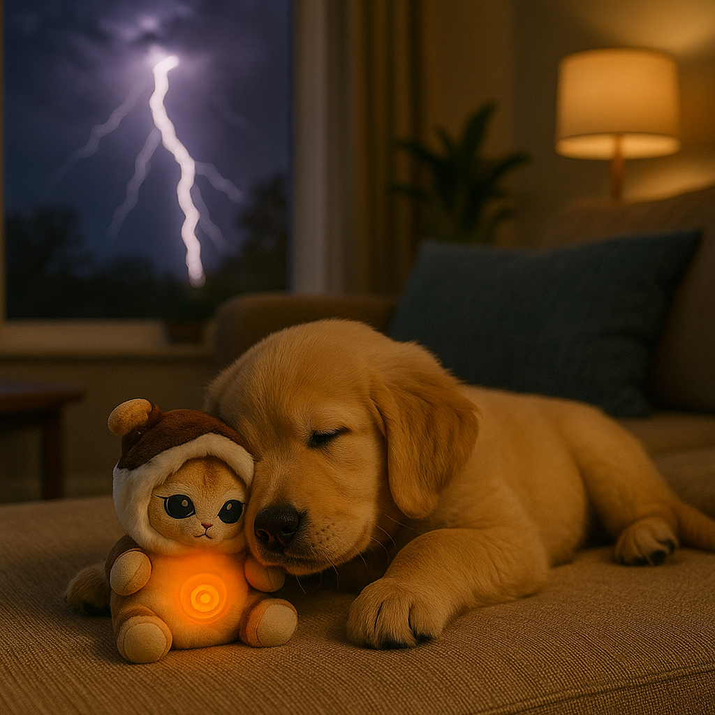 Hunde Kuscheltier mit Atembewegung für Feuerwerk | Detti