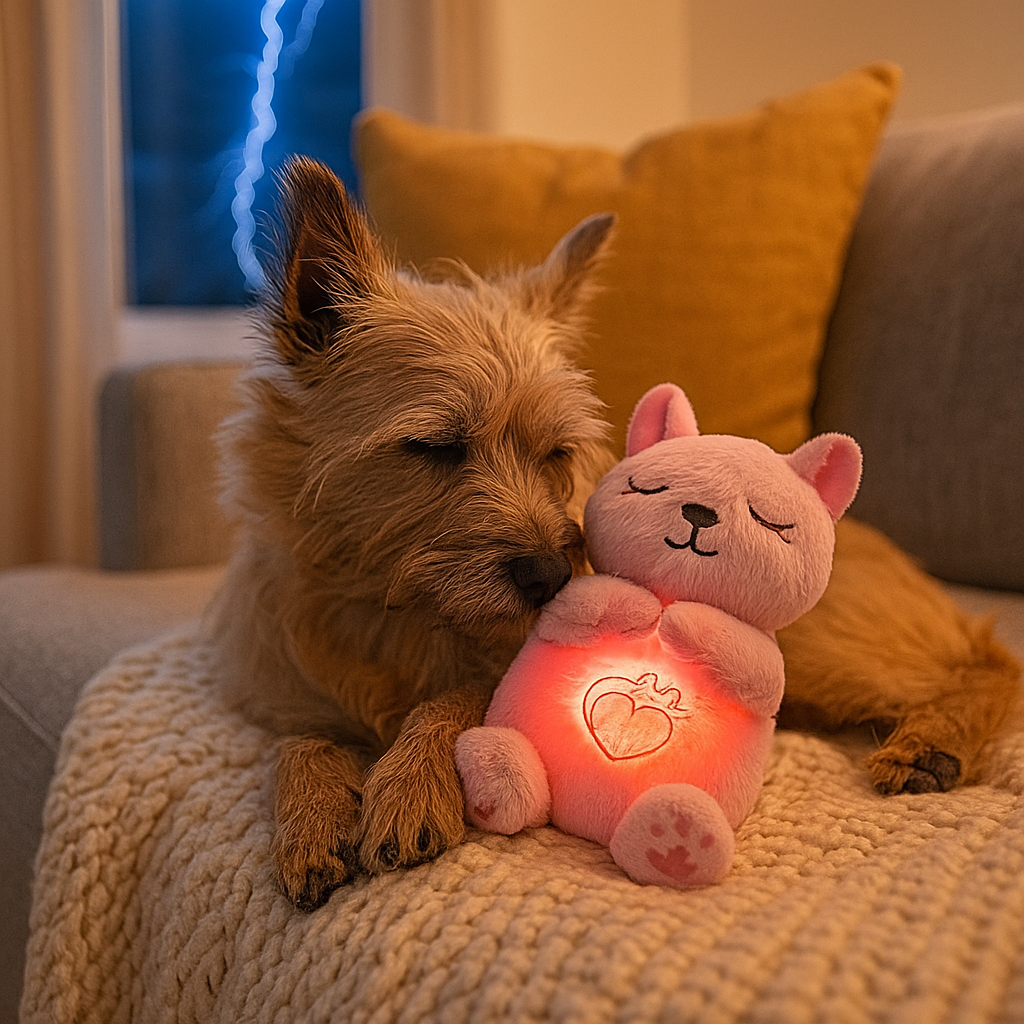 Hunde Kuscheltier mit Atembewegung und Licht | Dario