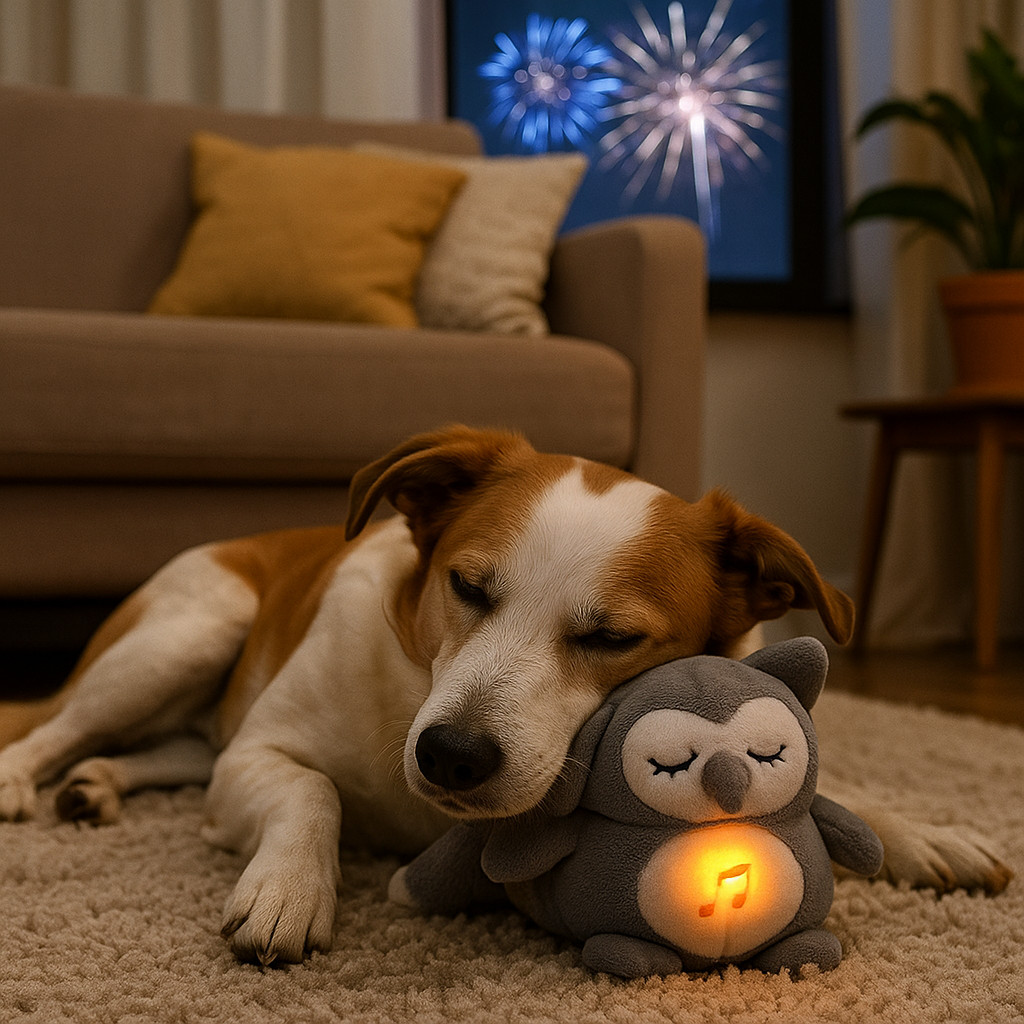 Hunde Kuscheltier mit Atmung für laute Geräusche | Eddy