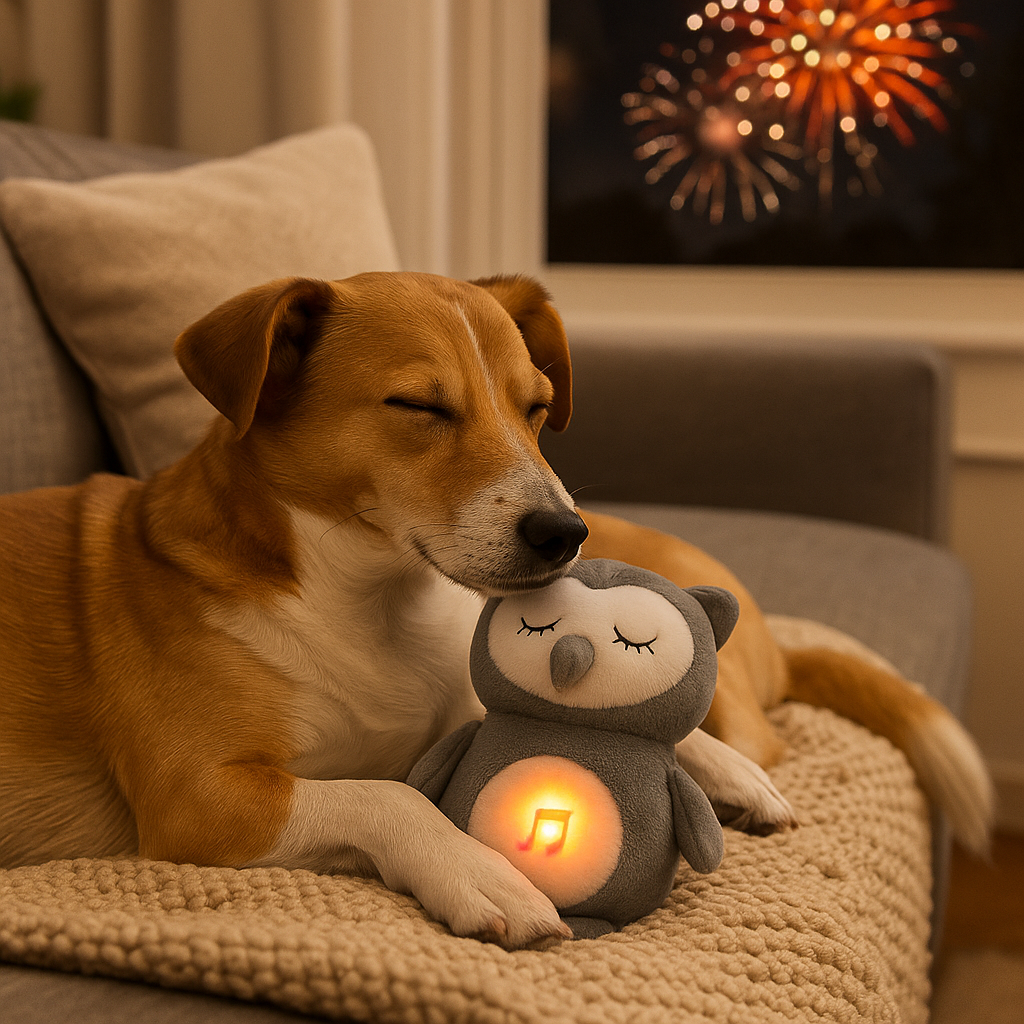 Hunde Kuscheltier mit Atmung für laute Geräusche | Eddy