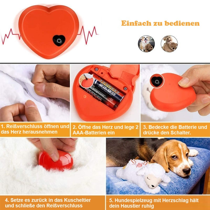 Hunde Kuscheltier mit Herzschlagfunktion für bequemes Liegen | Otto