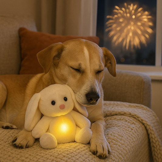 Hunde kuscheltier mit Atemfunktion bei lauten Geräuschen zuhause | Elli