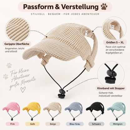 Hundebaseballkappe UPF 50+ atmungsaktiv für Sommer | Nexial