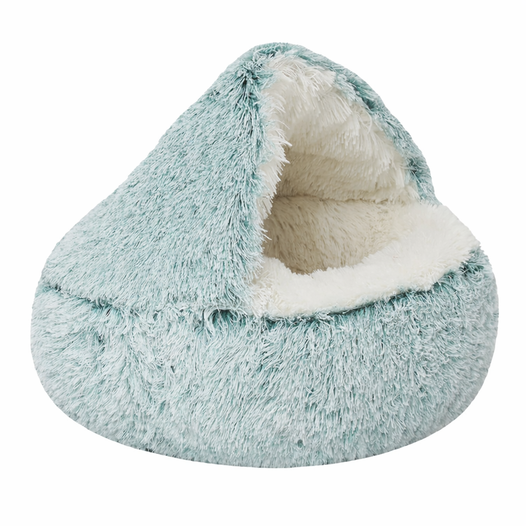 Hundebett mit Plüsch Liegefläche und geschütztem Versteckplatz  Tallo