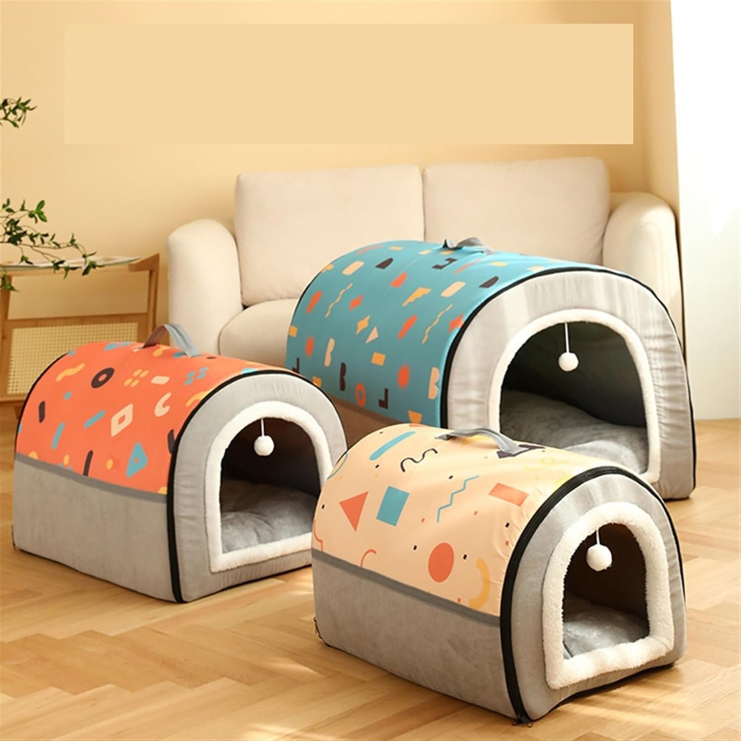 Hundebett mit Plüschrand und waschbarem Bezug | Udobed