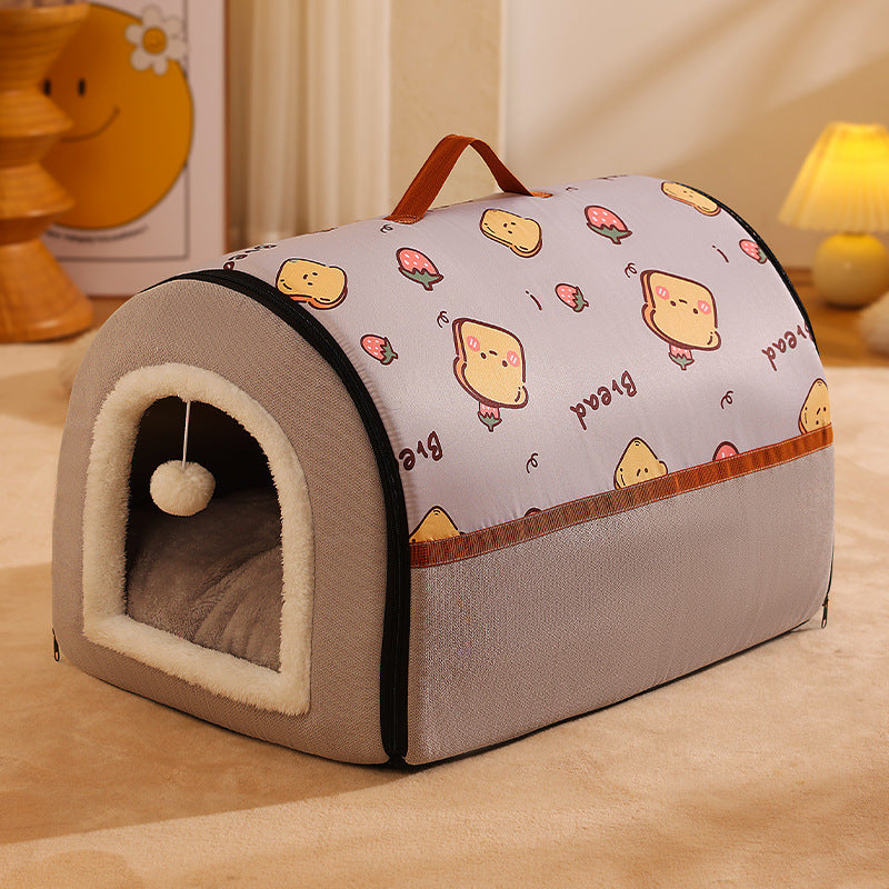 Hundebett mit Plüschrand und waschbarem Bezug | Udobed