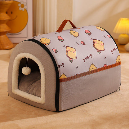 Hundebett mit Plüschrand und waschbarem Bezug | Udobed