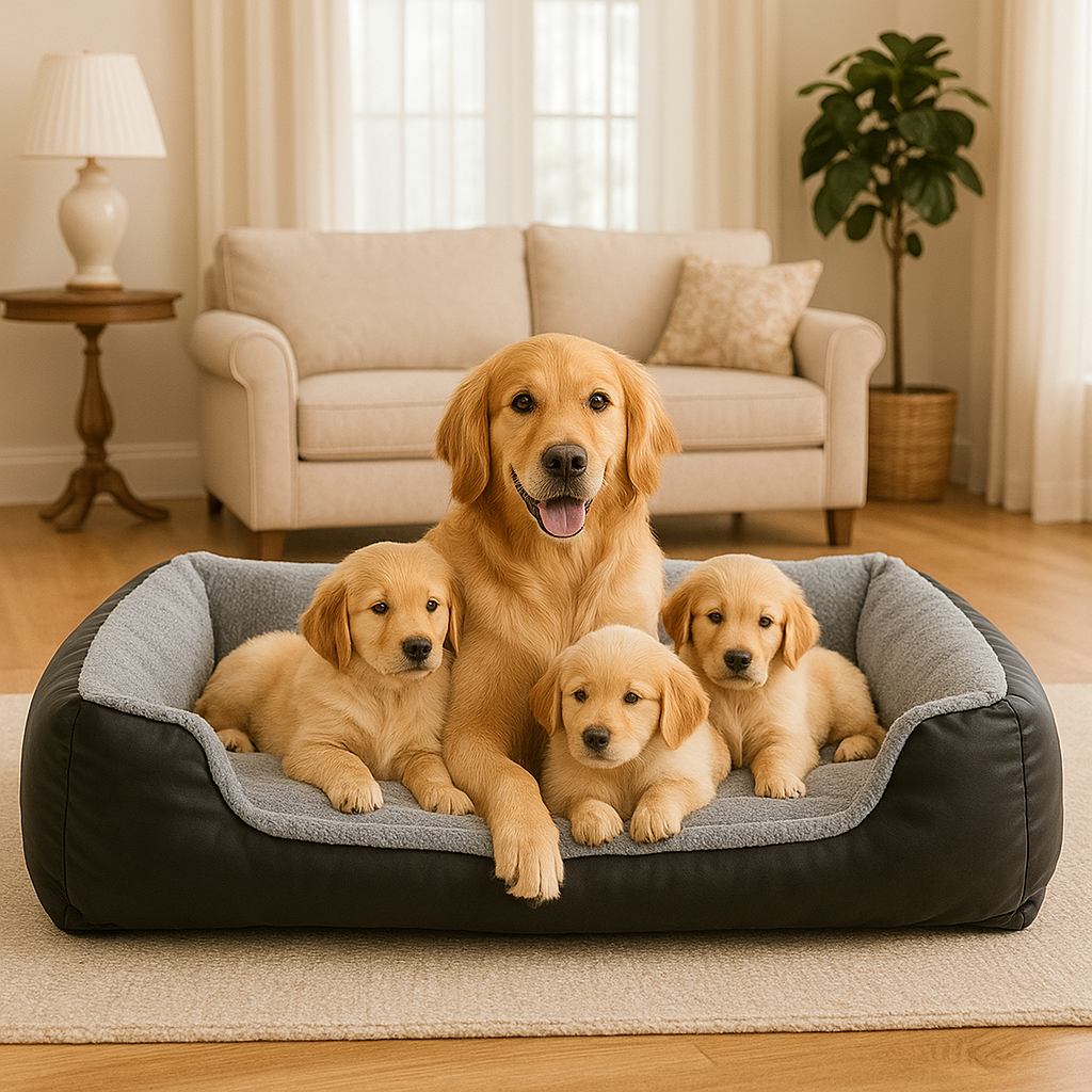 Hundebett mit erhöhtem Rand und weicher Füllung | SovaNest