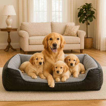 Hundebett mit erhöhtem Rand und weicher Füllung | SovaNest