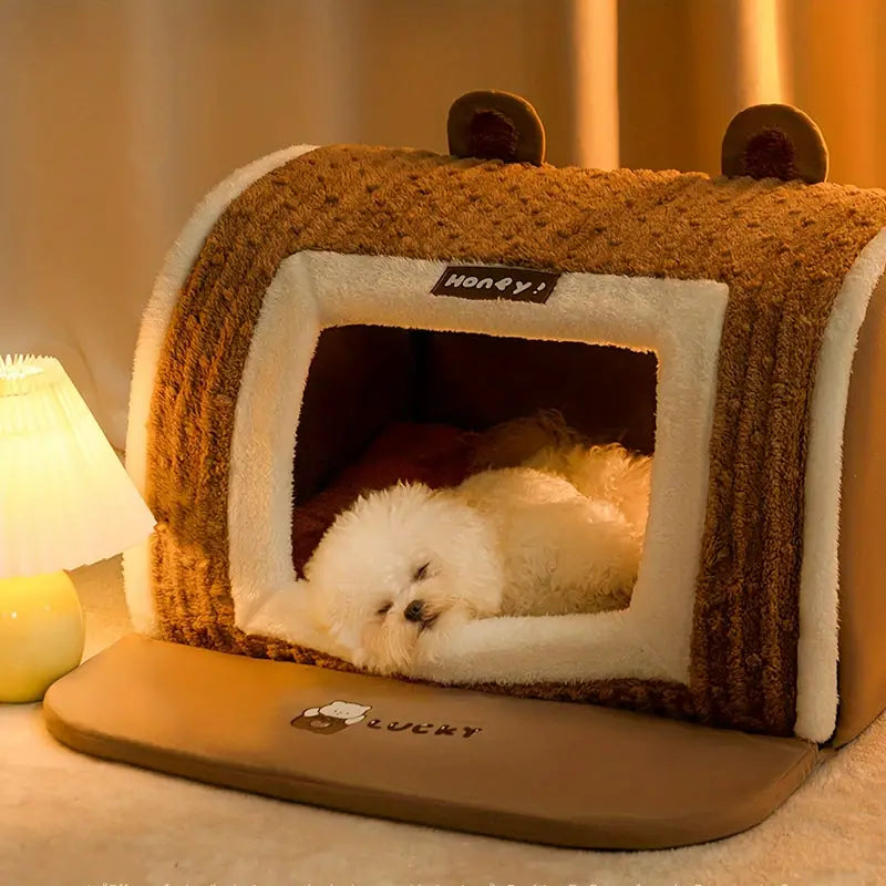 Hundebett mit warmem Plüsch für kalte Wintertage | Paige